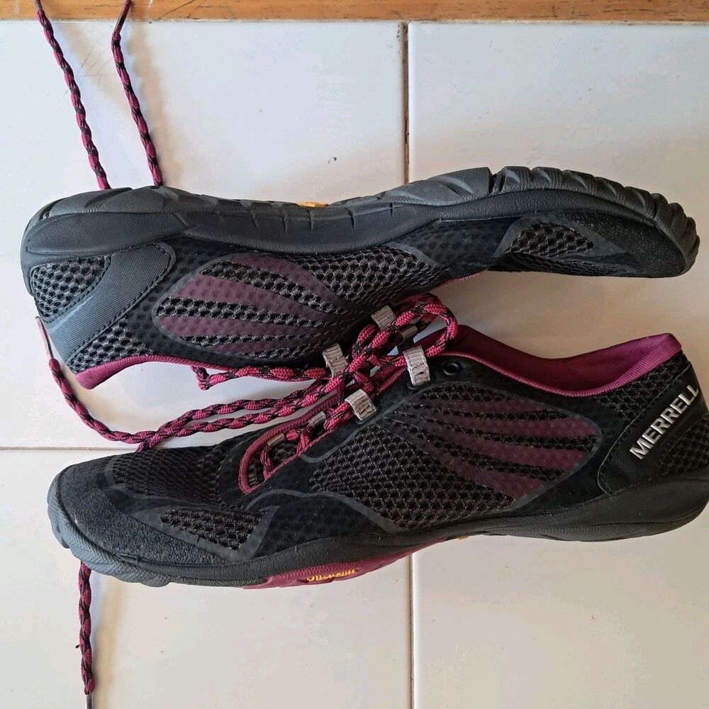 Merrell Pace Glove 2 Trail Running Shoes Women US Size 7 (J48092) Black Maroon